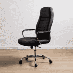 كرسى مكتب جلد – لون اسود