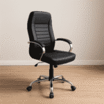 كرسى مكتب جلد – لون اسود