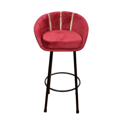كرسي بار عالي ثابت - لون احمر